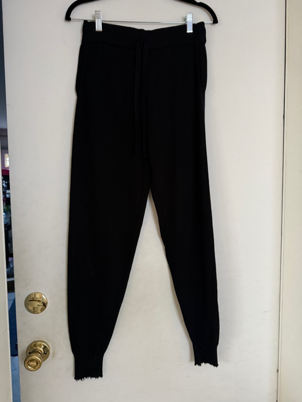 Minnie rose cotton cashmere frayed edge jogger